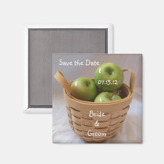 Grüne Äpfel Save the Date Magnet (Vorderseite/Rückseite)