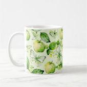Grüne Äpfel Schmetterlinge Kaffeetasse (Links)