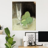 Grüne Äpfel und Champagner Glass, H.Schjerfbeck Poster (Heimbüro)