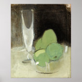 Grüne Äpfel und Champagner Glass, H.Schjerfbeck Poster (Vorne)