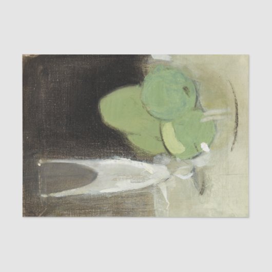 Grüne Äpfel und Champagner Glass, H.Schjerfbeck Seidenpapier (Vorderseite)