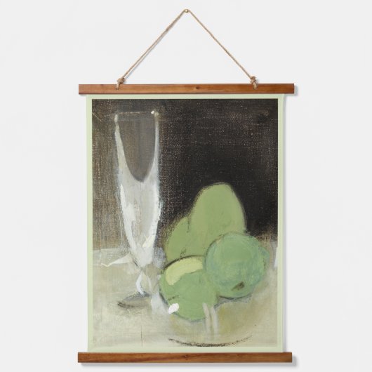 Grüne Äpfel und Champagner Glass, H.Schjerfbeck Wandteppich Mit Holzrahmen (Vorderseite)