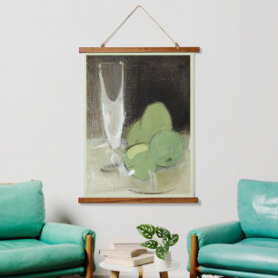 Grüne Äpfel und Champagner Glass, H.Schjerfbeck Wandteppich Mit Holzrahmen