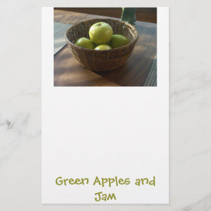 Grüne Äpfel und Marmelade Briefpapier