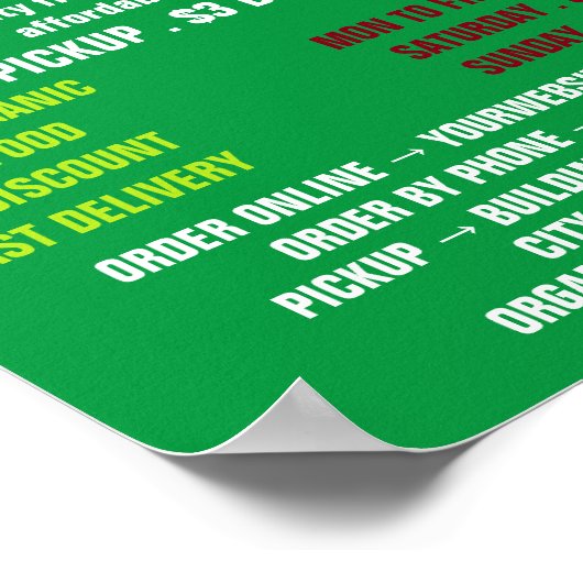 Grüne Äpfel, Werbung für Lebensmittelhändler Poster (Ecke)