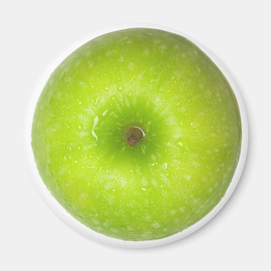 Grüne Apfelansicht Magnet (Vorne)