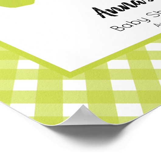 Grüne Apfeldusche Poster (Ecke)