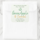 Grüne Apfelhandschrift mit Minzsojenkronen Quadratischer Aufkleber (Tasche)