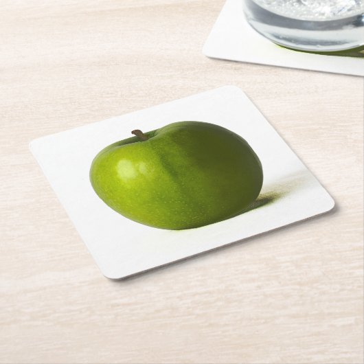 Grüne Apfelkugel Rechteckiger Pappuntersetzer (angewinkelt)