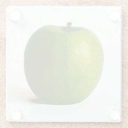 Grüne Apfelküste Glasuntersetzer (Rückseite)