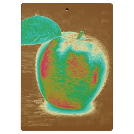 Grüne Apfelmalerei Klemmbrett (Rückseite)