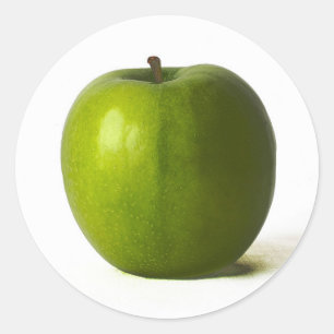 Grüne Apfelschnecke Runder Aufkleber