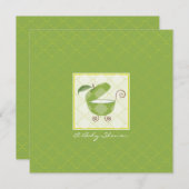 Grüne Apple Babytragetasche - Einladung (Vorne/Hinten)