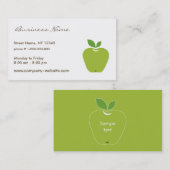 Grüne Apple-Visitenkarte Visitenkarte (Vorne/Hinten)