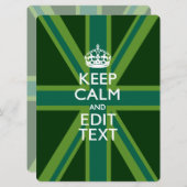 Grüne Aquamarine Behalt-Ruhe und Ihr Text-Union-Ja (Vorne/Hinten)