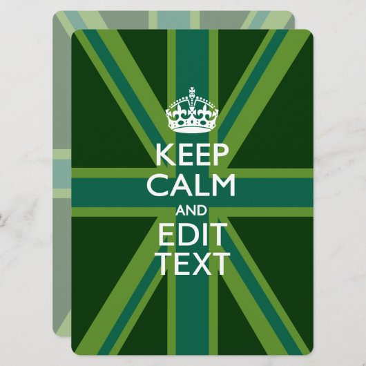 Grüne Aquamarine Behalt-Ruhe und Ihr Text-Union-Ja (Vorne/Hinten)