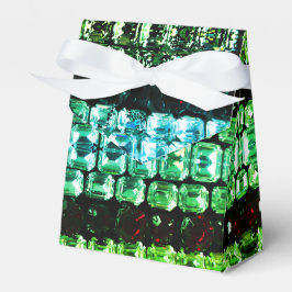 Grüne aquamarine blaue Rhinestones - Vintager Schm Geschenkschachtel