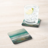 Grüne Aquamarine Strandmalerei Getränkeuntersetzer (Rechte Seite)