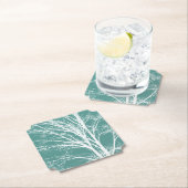 Grüne, Aquamarine, weiße Baumzweige Untersetzer (Vor Ort)