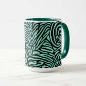 Grüne Aquamarine Zebrastreifen Tasse (VorderseiteRechts)