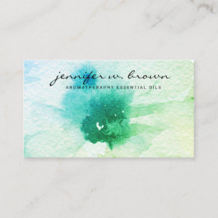 Grüne Aquarell-Blumen benutzerdefiniert Visitenkarte
