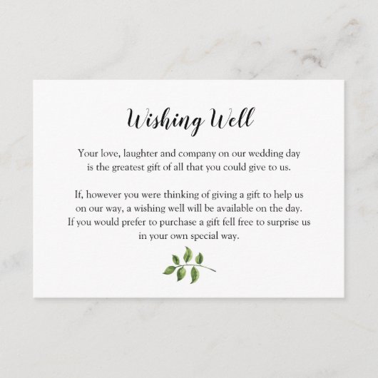 Grüne Aquarell Grüne Blätter wollen gut Begleitkarte (Vorderseite)