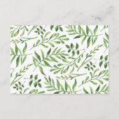 Grüne Aquarell Grüne Blätter wollen gut Begleitkarte (Rückseite)