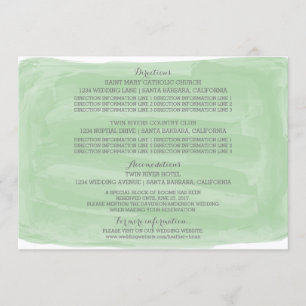 Grüne Aquarell-Hochzeitsinformationskarte Einladung