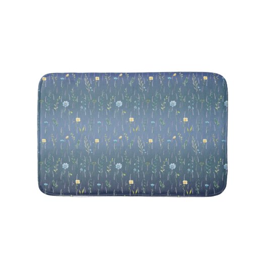 Grüne Aquarell Rustikale botanische Blume Badematte (Vorderseite)