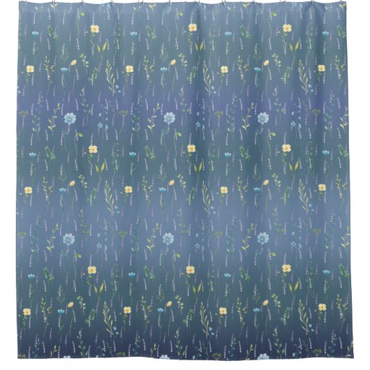 Grüne Aquarell Rustikale botanische Blume Duschvorhang (Vorderseite)