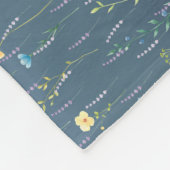 Grüne Aquarell Rustikale botanische Blume Fleecedecke (Ecke)