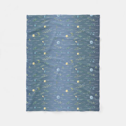 Grüne Aquarell Rustikale botanische Blume Fleecedecke (Vorderseite)