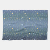 Grüne Aquarell Rustikale botanische Blume Geschirrtuch (Horizontal)