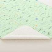 Grüne Aquarell Rustikale botanische Blume Sherpadecke (3/4)