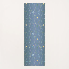 Grüne Aquarell Rustikale botanische Blume Yogamatte