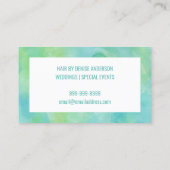 Grüne Aquarell Silhouette Haare Stylist Trendy Visitenkarte (Rückseite)