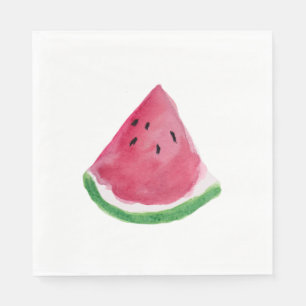 Grüne Aquarell-Wassermelone Serviette