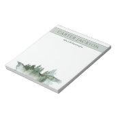 Grüne Aquarellbäume Notizblock (Rotiert)