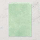 Grüne Aquarellbäume Rustikale Hochzeit Begleitkarte (Rückseite)