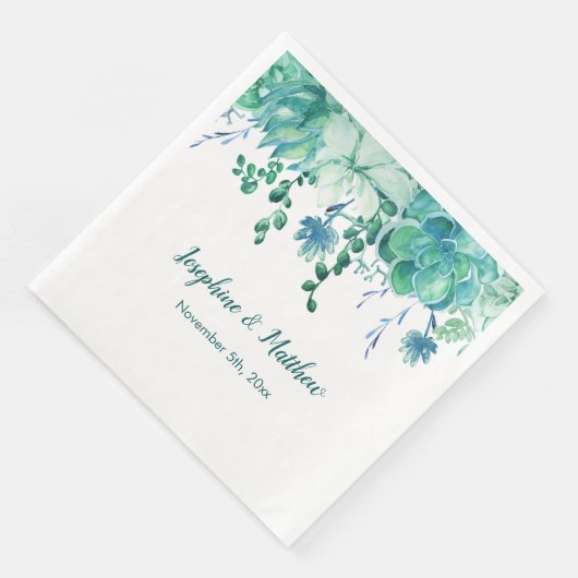 Grüne Aquarellbilder Hochzeiten von Napkins Serviette (Ecke)