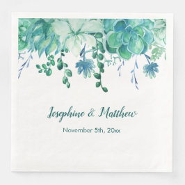 Grüne Aquarellbilder Hochzeiten von Napkins Serviette