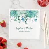Grüne Aquarellbilder Hochzeiten von Napkins Serviette (Beispiel)