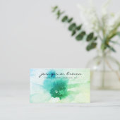 Grüne Aquarellblüte Visitenkarte (Stehend Vorderseite)