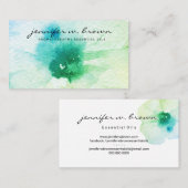 Grüne Aquarellblüte Visitenkarte (Vorne/Hinten)