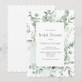 Grüne Aquarelldusche Einladungen (Vorne/Hinten)