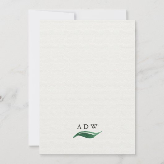 Grüne Aquarelldusche Einladungen (Rückseite)