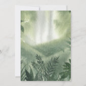 Grüne Aquarelldusche Parrot Forest Dschungel Babyd Einladung (Rückseite)