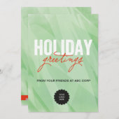 Grüne Aquarelle flach Feiertagskarte (Vorne/Hinten)