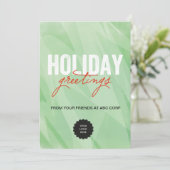 Grüne Aquarelle flach Feiertagskarte (Stehend Vorderseite)