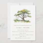 Grüne Aquarelleiche Probe Abendessen Einladung (Vorderseite)